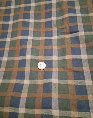 Multicolored Plaid Cotton Decorative Fabric 44" X 36" - Image 1 of 4