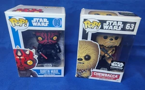 Funko POP! Star Wars DARTH MAUL #09 y Flocado #63 Chewbacca Smugglers Bounty - Imagen 1 de 14