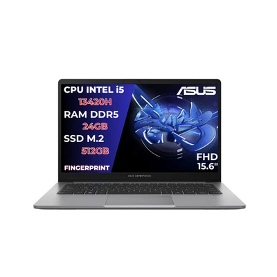 NOTEBOOK ASUS EXPERTBOOK P1 i5-13a,RAM 24GB,SSD 512GB,15.6 FHD,W11P,FINGERPRINT - Immagine 1 di 4