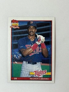 Tarjeta de béisbol vintage 1991 Topps 40 años Nelson Liriano #18 gemelos - Imagen 1 de 2