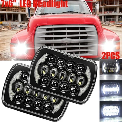 5x7" 7x6" LED Headlight Hi/Lo Sealed Beam DRL For Ford F600/700/800 FT900 F-100 - Image 1 of 4