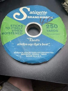 Vintage Satinette Rayon Brand Ribbon Red 250 Yds. X 3/4" Berwick - Used - Picture 1 of 3