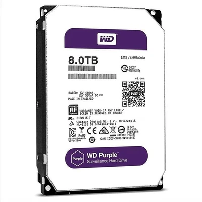 WD80PURZ 8TB Western Digital Purple 3.5" SATA HDD – Surveillance Hard Drive - Image 1 of 4