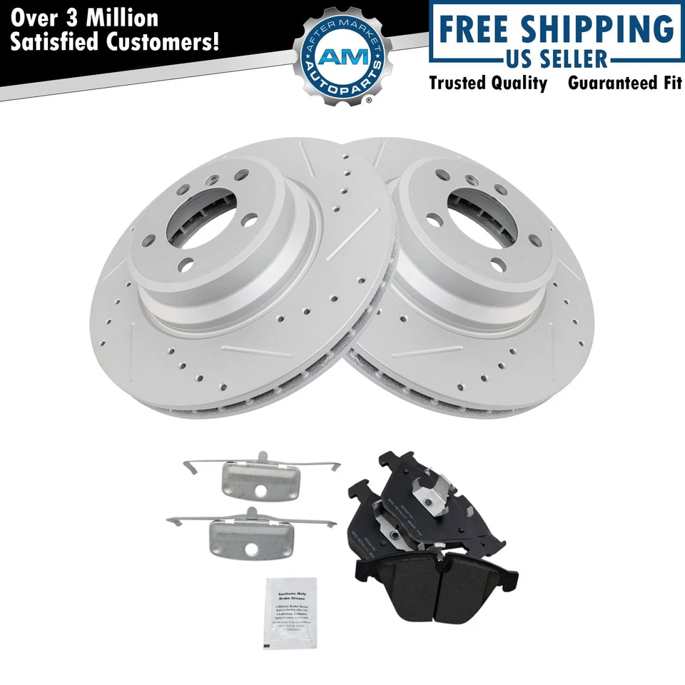 Performance Brake Rotor Drilled Slotted& Metallic Pad Front Set - Image 1 of 4