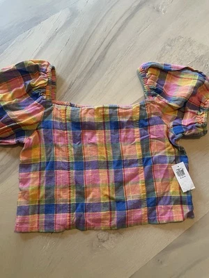 Nuevo con etiquetas Top a cuadros Old Navy de lino/rayón para niñas XL 14/16 $24,99 Foto 1 de 4
