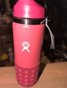 Hydro Flask Bottiglia per Bambini a Bocca Larga con Coperchio in Paglia, 20 oz, Peonia - Foto 1 di 4