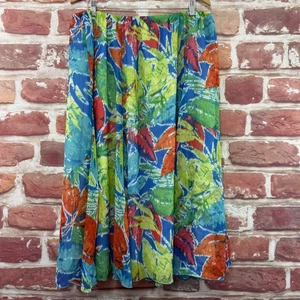 Ruby Rd Skirt Womens 22W Multicolor Artsy Floral Abstract Colorful Pull On - Picture 1 of 10
