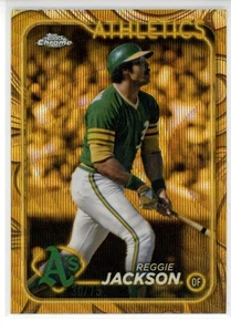 2024 Topps Chrome Gilded Gold Wave SP #64 Reggie Jackson /75 Athletics - Foto 1 di 2