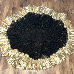 Malco Modes Petticoat Metallic Gold Square Dance Crinoline Ruffled Full Skirt L - Picture 1 of 9