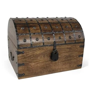 Pirate Treasure Chest with Iron Lock and Skeleton XXX-Large 21 x 15.75 x 15.75 - Picture 1 of 7