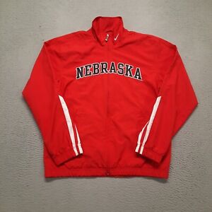 VINTAGE Nike Nebraska Cornhuskers Jacket Red Size Medium Windbreaker Full Zip