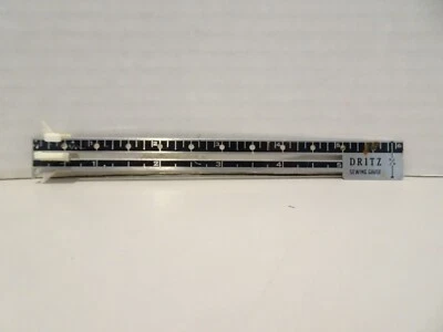 Dritz Sewing Gauge Black Silver White Slider Vintage Crafts DIY Tool - Image 1 of 3