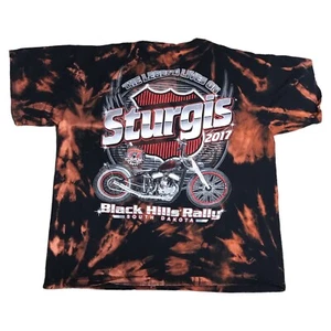 2017 Sturgis Black Hills Rally Mens XL Biker T Shirt Acid Wash Tie Dye Custom - Picture 1 of 8