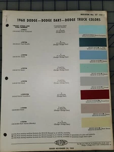 1960 Dodge Dupont Color Chip Brochure - Picture 1 of 1