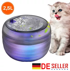 Trinkbrunnen Katzen Automatisch mit LED Wasserspender 2.5L Katzenbrunnen Hunde - Bild 1 von 15