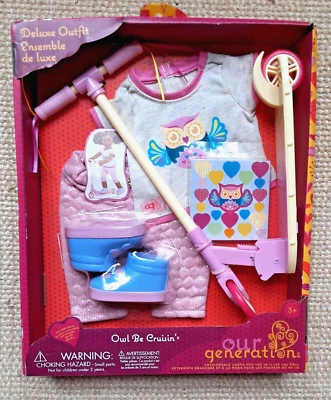Our Generation Owl Be Cruisin' Sporty 豪华娃娃套装 18 英寸娃娃滑板车 — 第 1/4 张图片