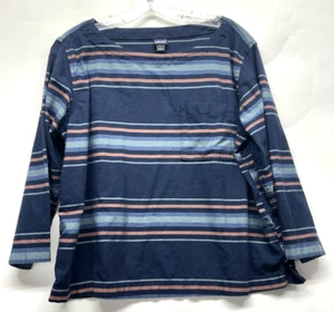 Camisa para mujer Patagonia grande de algodón orgánico a rayas azules (C4) - Imagen 1 de 4