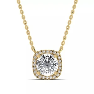 6CT Blanco Tratados Diamante Colgante En Oro Amarillo Chapado VVS1 Color F - Imagen 1 de 5