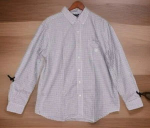 CHAPS - 100 % Baumwolle weiß & blau kariert Langarmshirt - Herren Größe XL - Bild 1 von 3