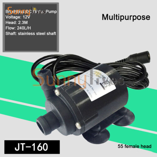 DC 12V Brushless Small Water Pump Submersible Motor Pump 240L/H Female Plus