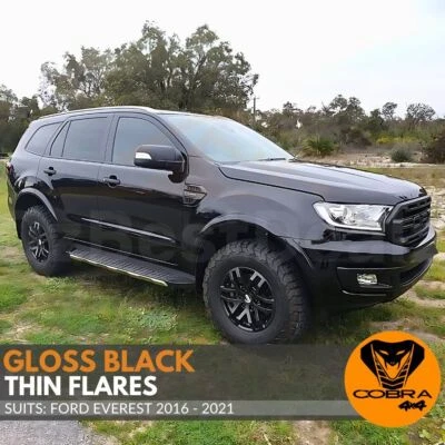 Gloss Black Thin Flares Fits Ford Everest 2016 2017 2018 Skinny Fenders OEM - image 1 of 4