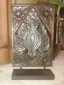 Escultura de madera hecha a mano sobre soporte Bazar Global Asiático 2007 Tailandia - Imagen 1 de 4