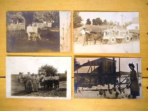 Farm Animals & Kids People RPPC Lot of 4 Postcards Vintage Lamb, Ox, Horses - Picture 1 of 9