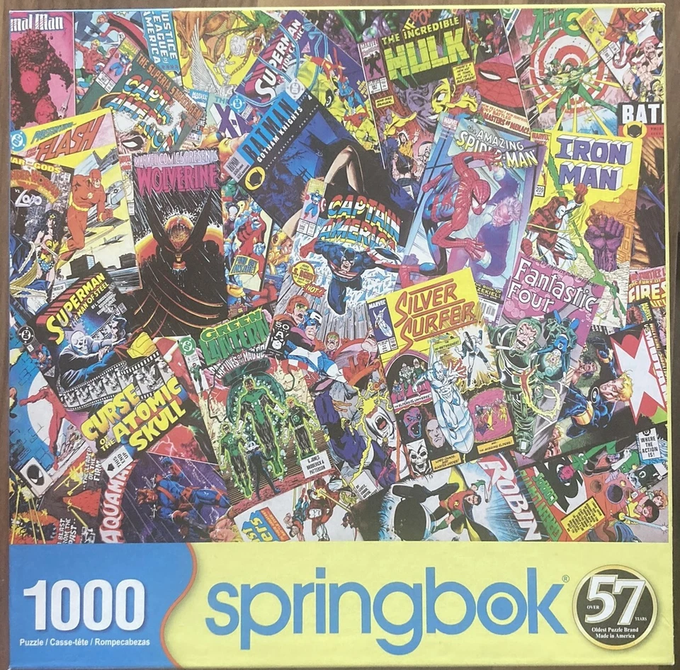 Quebra-cabeça Springbok 1000 peças - HQs em abundância - Homem-Aranha Batman Homem de Ferro + - Imagem 1 de 1