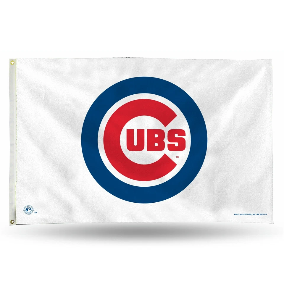 3x5 outdoor Flag - MLB Baseball - Chicago Cubs - White  - Image 1 of 1