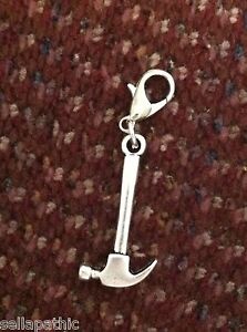 Hammer Tool Antiqued Silver Alloy Charm Bookmark Bracelet Scrapbooking 1"