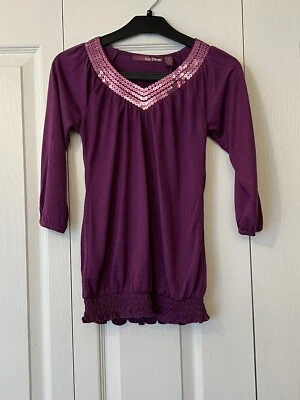 Girls Epic Threads Size Medium Long Sleeve Shirt Dressy Top Purple Sequin NWT - Image 1 of 4