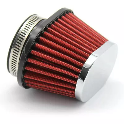  2×55mm Cold Air Intake Filter Turbo Vent Crankcase Car Breather Valve Cover Red - Image 1 of 4