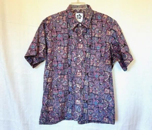 Hilo Hattie Purple Hawaiian Tropical 100% Cotton Short Sleeve Shirt Size XL - Picture 1 of 7