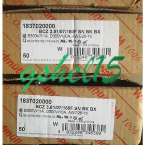 50PCS/Box NEW Weidmuller BCZ 3.81/07/180F SN BK BX 1837020000 coupler #HJ - Picture 1 of 3