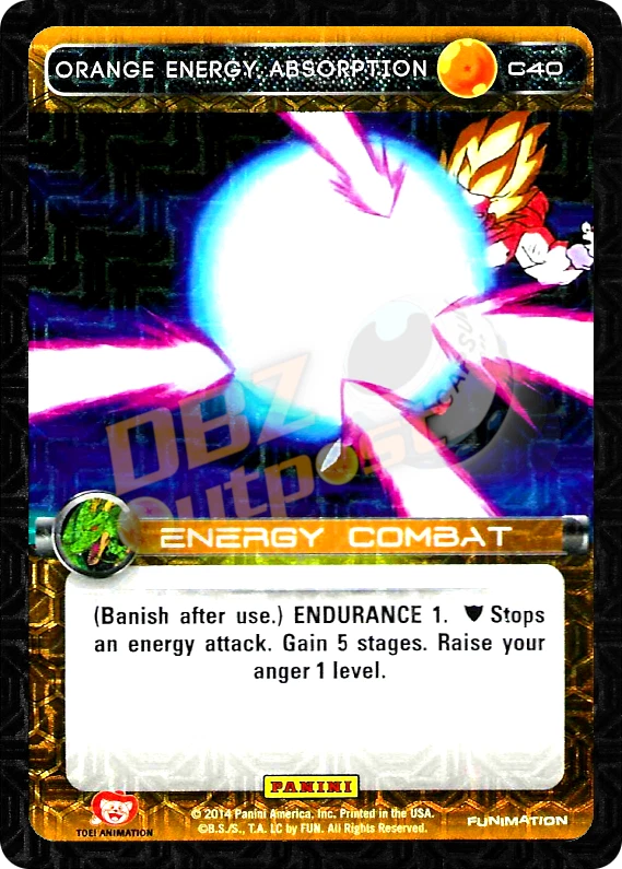 DBZ Dragon Ball Z TCG Card Panini Premiere C40 Orange Energy Absorption Foil - Image 1 of 1