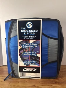 Case It King Sized Zip Tab 4” D-Ring Binder Zipper Shoulder Strap D-186 Storage - Picture 1 of 6