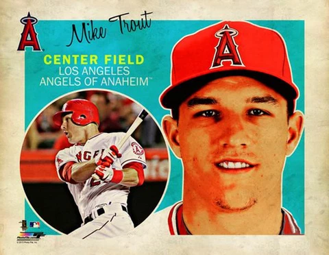 MIKE TROUT Retro 1950s-Vintage-Style Los Angeles Angels Premium POSTER Print Cover