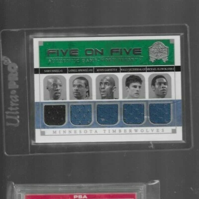 KEVIN GARNETT CARMELO ANTHONY 2004 FLEER FIVE ON FIVE 10X JERSEY CARD #d/199! - Image 1 of 2