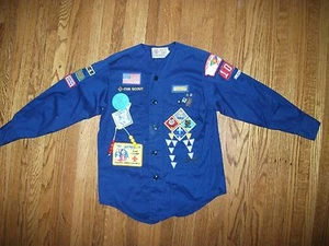 Vintage 1980er Webelos Pfadfinder Hemd mit Patches & Pins 34" Brust Toledo OH - Bild 1 von 4