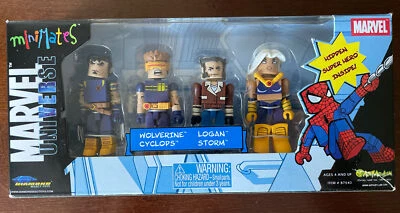 2003 MiniMates Marvel Universe X-Men Figure Set Wolverine Storm Sabertooth - Image 1 of 4