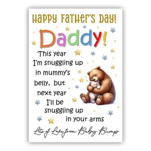 For Daddy to Be Fathers Day Card First Father's Day Card From Baby Bump New Dad - Picture 1 of 1
