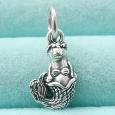 925 Sterling Silver Sea Dog Faked Mermaid Pendant Charm Funny Beach Sea Animal - Image 1 of 4