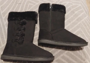 New Girls SO Boots Marisa Black Faux Fur size 3 -LGB - Picture 1 of 4