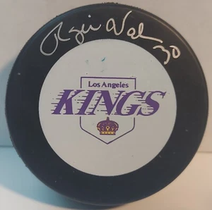 Rogatien Rogie Vachon Los Angeles Kings Autograph Signed Logo Puck - Picture 1 of 2