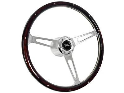 Ford Falcon 1965-70 6 pernos 15" clásico espresso madera remachado volante kit Foto 1 de 4
