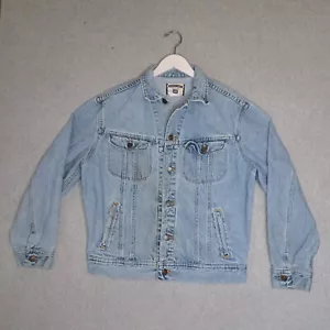 Chaqueta de Camionero Jean Azul Denim Mediana Regular De Colección Distressed Lee - Imagen 1 de 11