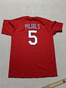Men's Cardinals Albert Pujols #5 Majestic Brand Fan Apparel Red T-Shirt -medium - Picture 1 of 5