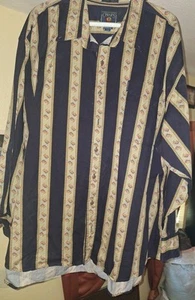 Rare Chaps Ralph Lauren  90s Style Button Up Long Sleeve Shirt  Sz 2xb Navy Blue - Picture 1 of 4