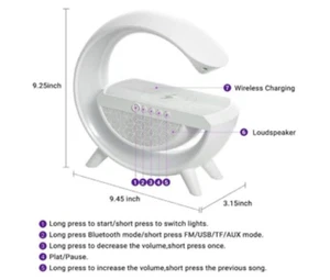 "Google Smart Wireless Bluetooth Speaker | RGB Light | Wireless Charging''EUC - Picture 1 of 8