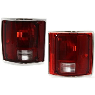 Pair Tail Light for 78-86 Chevrolet K5 Blazer 87-91 Blazer LH RH w/ Chrome Trim - Image 1 of 4